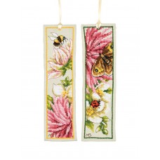 Набор для вышивания закладки Pink Silk Dahlia   6 х 20 см LANARTE PN-0221308
