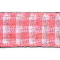 Лента с рисунком клетка SAFISA, 11 мм, 25 м, цвет 05, розовый