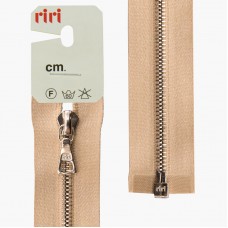 Молния металл, Ni, разъёмная 1 замок, на атласной тесьме, 4 мм, 60 см, цвет 2230, бежевый