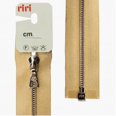 Молния металл, Ni, разъёмная 1 замок, на атласной тесьме, 4 мм, 70 см, цвет 2213, золотисто-бежевый