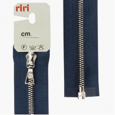 Молния металл, Ni, разъёмная 1 замок, на атласной тесьме, 4 мм, 70 см, цвет 2131, синий темный 