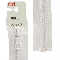Молния riri тракторная разъёмная 1 замок, 6 мм, 40 cм, цвет 2101, белый