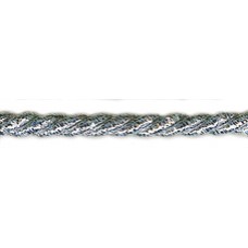 Шнур витой PEGA, серебристый люрекс, 5 мм