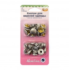 Кнопки для верхней одежды никель 15 мм HEMLINE 405R.N