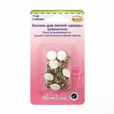 Кнопки для легкой одежды (рубашечные) с цветной шляпкой белый HEMLINE 440.WH