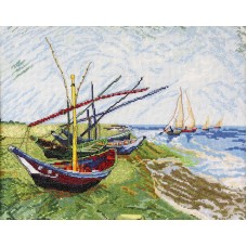 Набор для вышивания Лодки в Сен-Мари по картине Ван Гога 35 x 30 см МАРЬЯ ИСКУСНИЦА 06.003.01