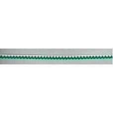 Мерсеризованное хлопковое кружево, 7 мм, цвет белый с зеленым