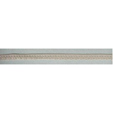Мерсеризованное хлопковое кружево, 12 мм, цвет серо-бежевый