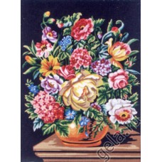 Канва жесткая с рисунком Букет цветов на темном фоне 40 х 50 см* GOBELIN L. DIAMANT 40.113