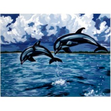 Канва жесткая с рисунком Дельфины 40 x 50 cм * GOBELIN L. DIAMANT 40.115
