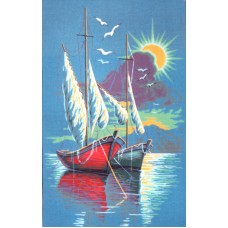 Канва жесткая с рисунком Алый кораблик 60 x 80 см GOBELIN L. DIAMANT C.800