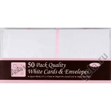 Набор заготовок для открыток с конвертами 50 шт белый * DOCRAFTS ANT1512020