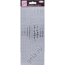 Набор объемных наклеек Цветочные каемки серебряный DOCRAFTS ANT8101021