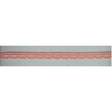 Мерсеризованное хлопковое кружево, 15 мм, цвет серо-розовый