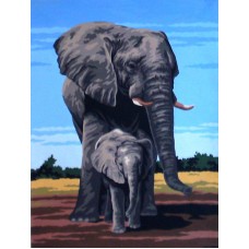 Канва жесткая с рисунком Слоны 40 x 50 cм * GOBELIN L. DIAMANT 40.137