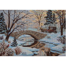 Канва жесткая с рисунком Зимняя речка 60 x 45 см * GOBELIN L. DIAMANT 14.850