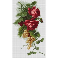 Набор для вышивания Красные розы с виноградом, Luca-S 20 х 33 см LUCA-S B2229