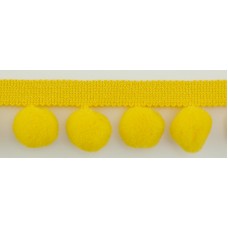 Тесьма с помпонами, диаметр 20 мм, цвет желтый
