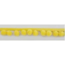 Тесьма с помпонами, диаметр 10 мм, цвет пастельно-желтый