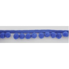 Тесьма с помпонами, диаметр 10 мм, цвет васильково-синий