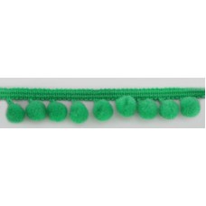 Тесьма с помпонами, диаметр 10 мм, цвет зеленый