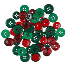 Набор пуговиц Favorite Findings Красное и зеленое рубашечный микс  