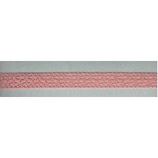 Мерсеризованное хлопковое кружево, 20 мм, цвет серо-розовый
