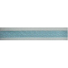 Мерсеризованное хлопковое кружево, 20 мм, цвет темно-голубой