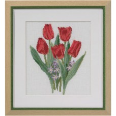Набор для вышивания Красные тюльпаны 33 х 36 см PERMIN 70-2301