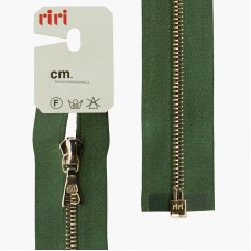Молния металл, Ni, разъёмная 1 замок, на атласной тесьме, 4 мм, 60 см, цвет 5861, зеленый холодный
