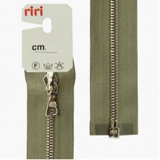 Молния металл, Ni, разъёмная 1 замок, на атласной тесьме, 4 мм, 60 см, цвет 5884, серо-зеленый