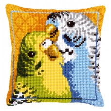Подушка Волнистые попугайчики набор для вышивания
