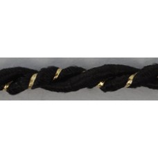 Шнур витой PEGA, черный с золотом, 5 мм
