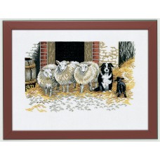 Набор для вышивания Овцы и собака, лён 26 ct 30 х 40 см EVA ROSENSTAND 14-107