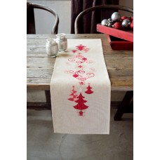 Дорожка Красные рождественские украшения набор для вышивания