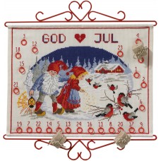 Набор для вышивания, календарь Рождественский календарь 40 x 30 см PERMIN 34-7807