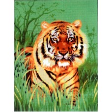Канва жесткая с рисунком Тигр в траве 40 х 50 см* GOBELIN L. DIAMANT E.305