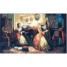 Канва жесткая с рисунком Девушка с арфой 60 x 100 см GOBELIN L. DIAMANT J.1842