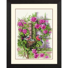 Набор для вышивания Nesting Birds In Rambler Rose  LANARTE (арт.34808) 29 x 39 см LANARTE PN-0008020