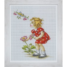 Набор для вышивания Девочка в красном платье , Luca-S 19,5 x 24 см LUCA-S B1050