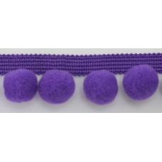 Тесьма с помпонами, диаметр 20 мм, цвет фиолетовый