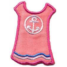 Термоаппликация HKM Розовое платье с якорем, 1 шт 3 х 2 см 0,125 см HKM 32869/1SB