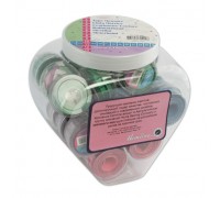 Сантиметр в пластиковом контейнере набор, 28 шт в пластиковом круглом боксе 150 cм/60 4 цвета HEMLINE DJ.+255.MET