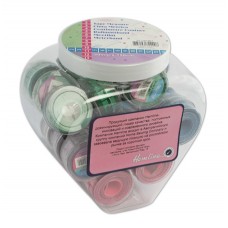 Сантиметр в пластиковом контейнере набор, 28 шт в пластиковом круглом боксе 150 cм/60 4 цвета HEMLINE DJ.+255.MET