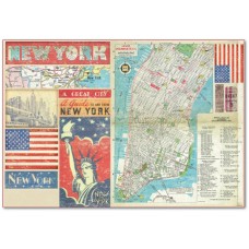 Бумага рисовая Карта Нью-Йорка 48 х 33 см STAMPERIA DFS289