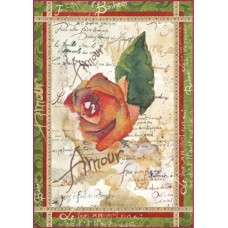 Бумага рисовая мини - формат Розы и поэзия 21 х 29,7 см (A4) STAMPERIA DFSA4038