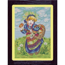 Набор для вышивания бисером Девочка с лукошком 21 x 30 см GALLA COLLECTION Л303
