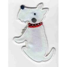 Термоаппликация HKM Terrier mit rotem Strasshalsband, 1 шт 5,5 х 3 см белый 0,125 см HKM 33352/1SB