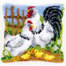 Подушка Куриное семейство на ферме, набор ковровой техники