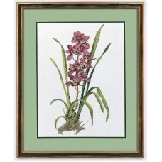Набор для вышивания Красная орхидея, лён 26 ct 40 х 50 см EVA ROSENSTAND 14-155
